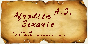 Afrodita Simanić vizit kartica